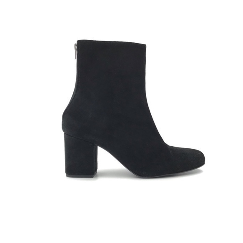 FREE PEOPLE Black Cecile Mid Heel Leather Suede Ankle Boot Size 41